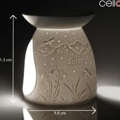 Cello Porcelain Tealight Burner - Best Sister