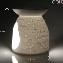 Cello Porcelain Tealight Burner - Love You To The Moon & Back