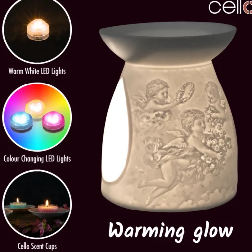 Cello Porcelain Tealight Burner - Cherub