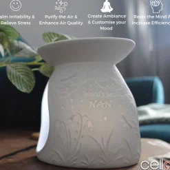 Cello Porcelain Tealight Burner - Worlds Best Nan