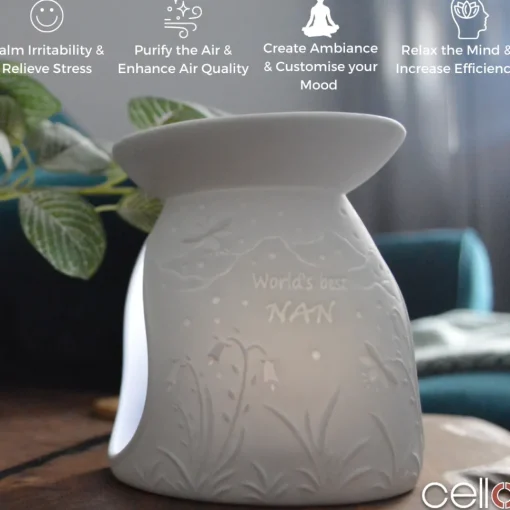 Cello Porcelain Tealight Burner - Worlds Best Nan