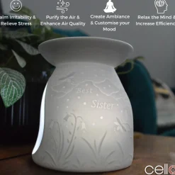 Cello Porcelain Tealight Burner - Best Sister