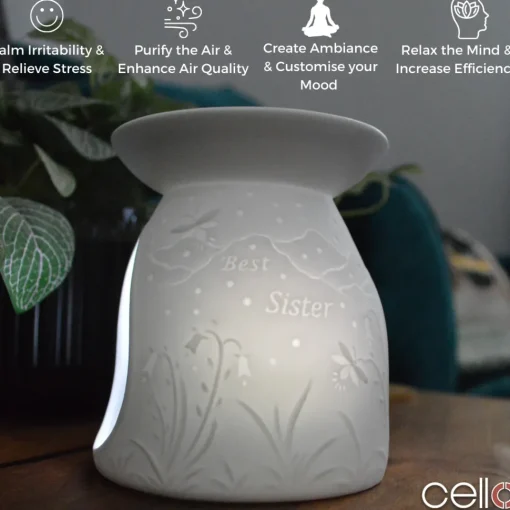 Cello Porcelain Tealight Burner - Best Sister