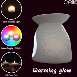 Cello Porcelain Tealight Burner - Worlds Best Nan