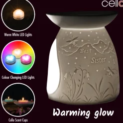 Cello Porcelain Tealight Burner - Best Sister