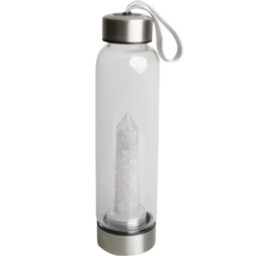 Cello Stainless Steel Crystal Drinking Flask - Quartz Chips
