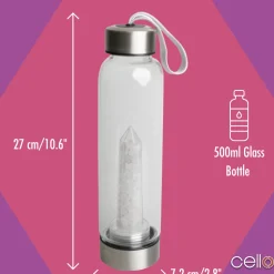 Cello Stainless Steel Crystal Drinking Flask - Quartz Chips