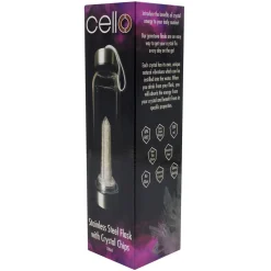 Cello Stainless Steel Crystal Drinking Flask - Quartz Chips
