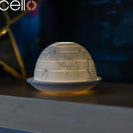 Cello Tealight Dome - Bee Happy