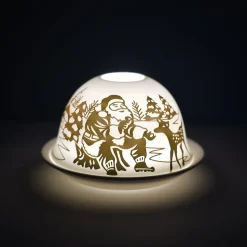 Cello Tealight Dome - Father Christmas Gold