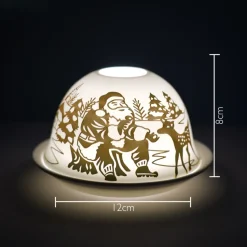 Cello Tealight Dome - Father Christmas Gold