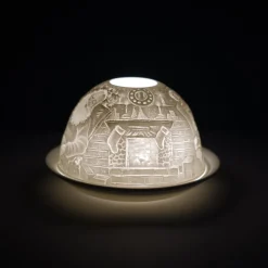Cello Tealight Dome - Santa & Dog