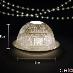 Cello Tealight Dome - Santa & Dog