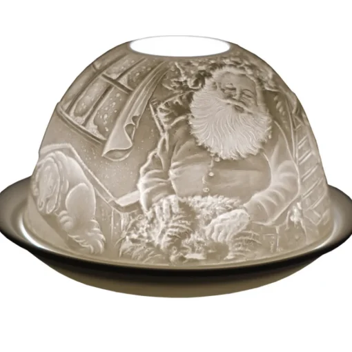 Cello Tealight Dome - Santa & Dog