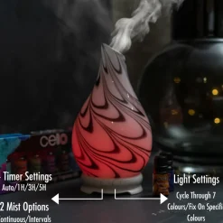 Cello Ultrasonic Diffuser Art Glass - Galaxy Swirls