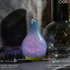 Cello Ultrasonic Diffuser Art Glass - Ocean Floor Large