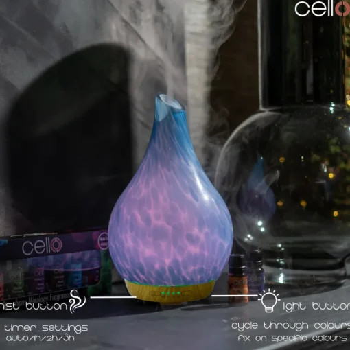 Cello Ultrasonic Diffuser Art Glass - Ocean Floor Large