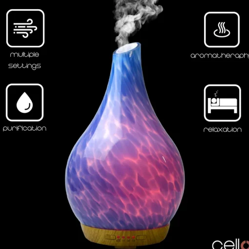 Cello Ultrasonic Diffuser Art Glass - Ocean Floor Large