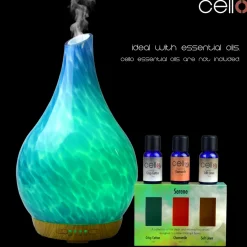 Cello Ultrasonic Diffuser Art Glass - Ocean Floor Large