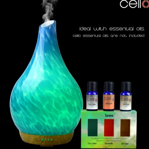 Cello Ultrasonic Diffuser Art Glass - Ocean Floor Large