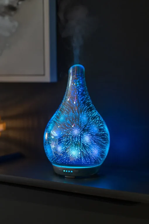Cello Ultrasonic Diffuser - 3D Firework & Sandalwood Fragrance Oil Bundle