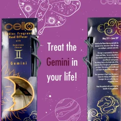 Cello Zodiac Reed Diffuser - Gemini with Tigers Eye - Enigmatic Lands