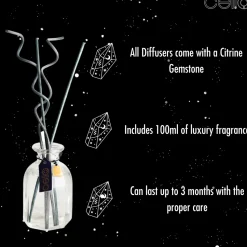 Cello Zodiac Reed Diffuser - Scorpio with Citrine Gem - Ethereal Skies