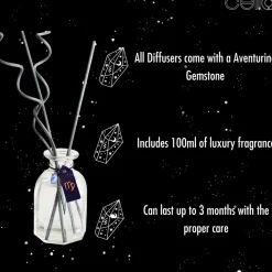 Cello Zodiac Reed Diffuser - Libra with Aventurine - Ephemeral Breeze