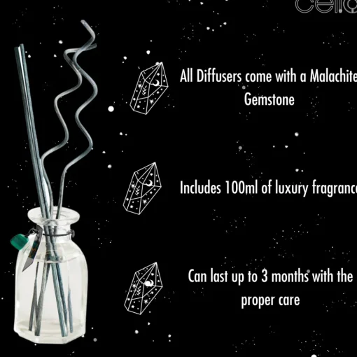 Cello Zodiac Reed Diffuser - Taurus with Malachite - Radiant Flora