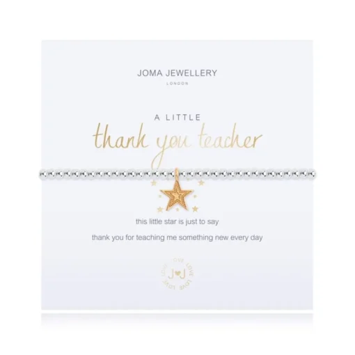 Joma Jewellery Bracelet - A Little Thank You Teacher - Star