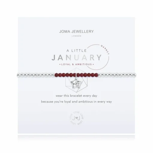 Joma Jewellery Bracelet - a little BIRTHSTONE JANUARY GARNET