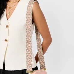 Katie Loxton Canvas Strap - Peony Blush Geometric