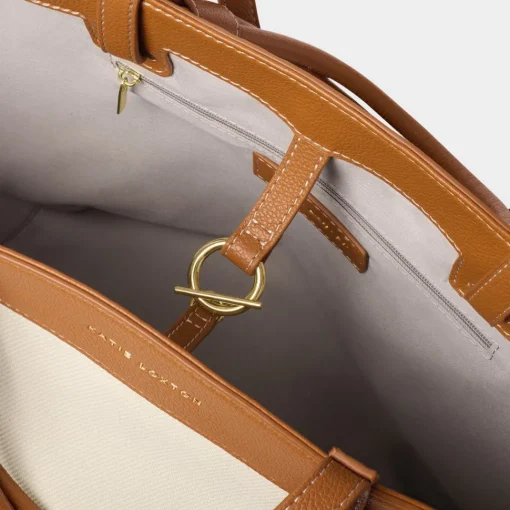 Katie Loxton Siena Canvas Tote Bag - Cognac