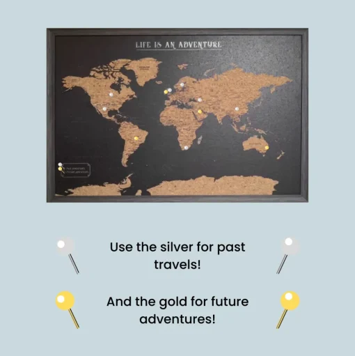 Splosh Travel Map - Black World Map