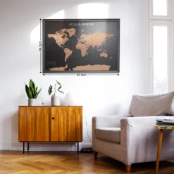 Splosh Travel Map - Black World Map