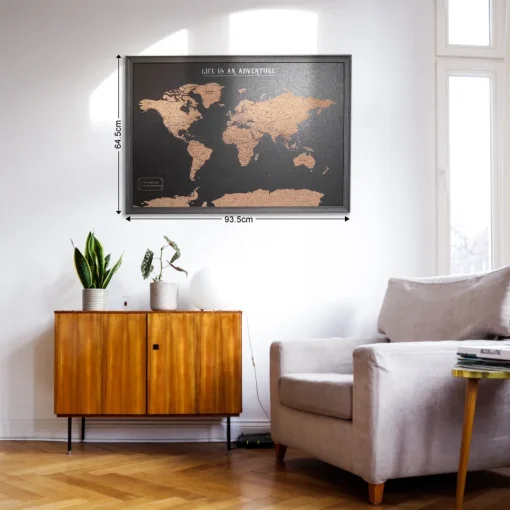 Splosh Travel Map - Black World Map