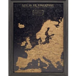 Splosh Travel Map - Europe Map - Small - Black