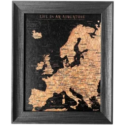 Splosh Travel Map - Europe Map - Desk - Black