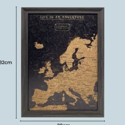 Splosh Travel Map - Europe Map - Small - Black