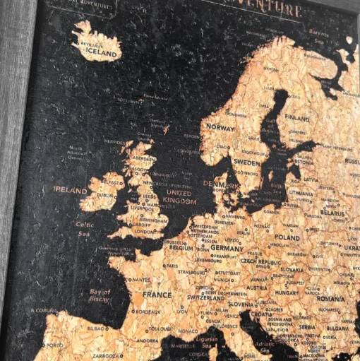 Splosh Travel Map - Europe Map - Desk - Black