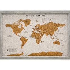 Splosh Travel Map - Grey World Map