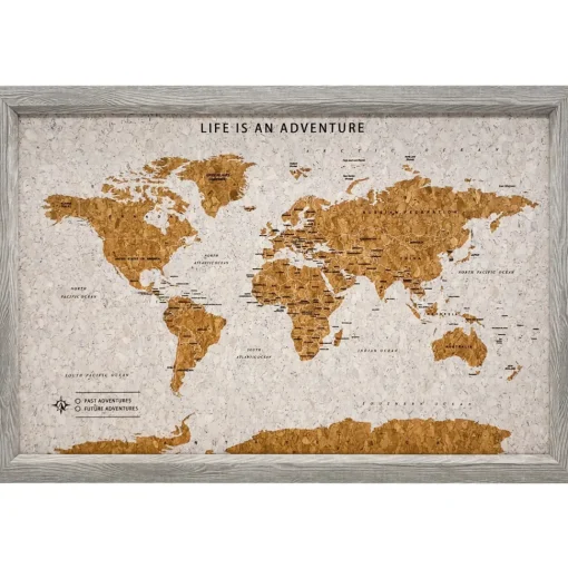 Splosh Travel Map - Grey World Map