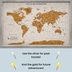 Splosh Travel Map - Grey World Map