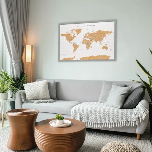 Splosh Travel Map - Grey World Map