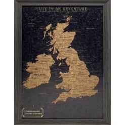 Splosh Travel Map - UK & Ireland Map - Small - Black