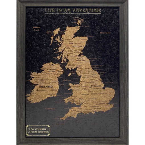 Splosh Travel Map - UK & Ireland Map - Small - Black