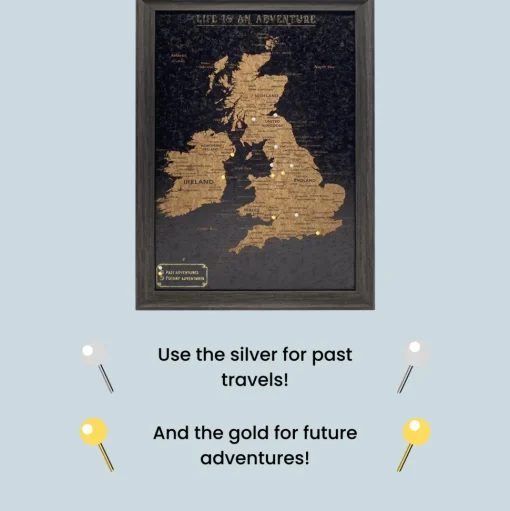 Splosh Travel Map - UK & Ireland Map - Small - Black