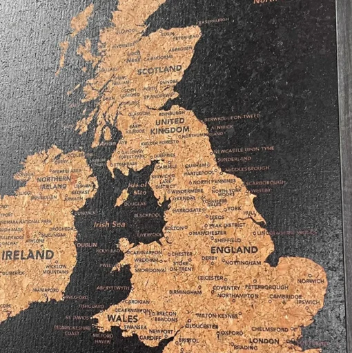 Splosh Travel Map - UK & Ireland Map - Small - Black