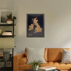 Splosh Travel Map - UK & Ireland Map - Small - Black