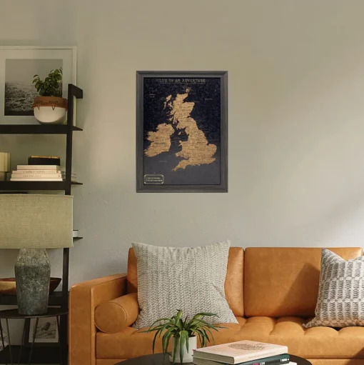 Splosh Travel Map - UK & Ireland Map - Small - Black